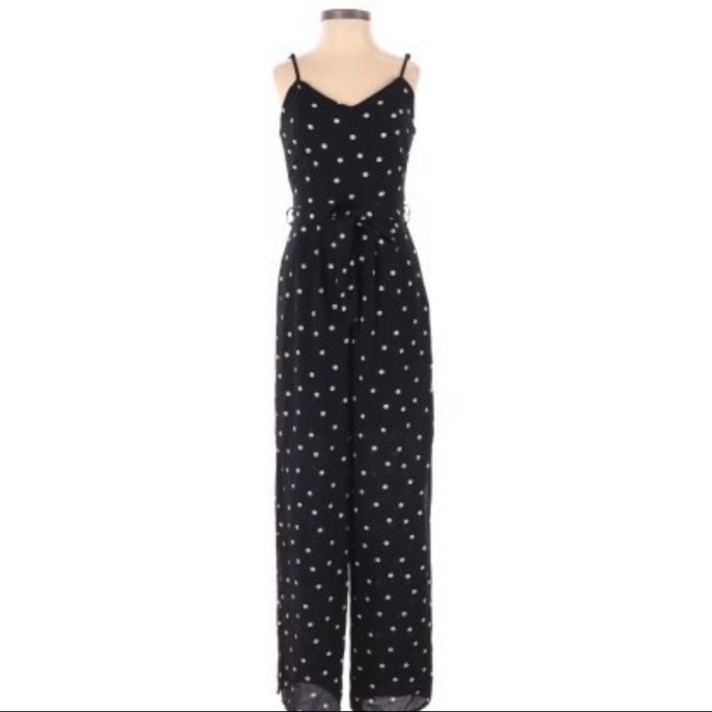 Black and white polka dot jumpsuit
